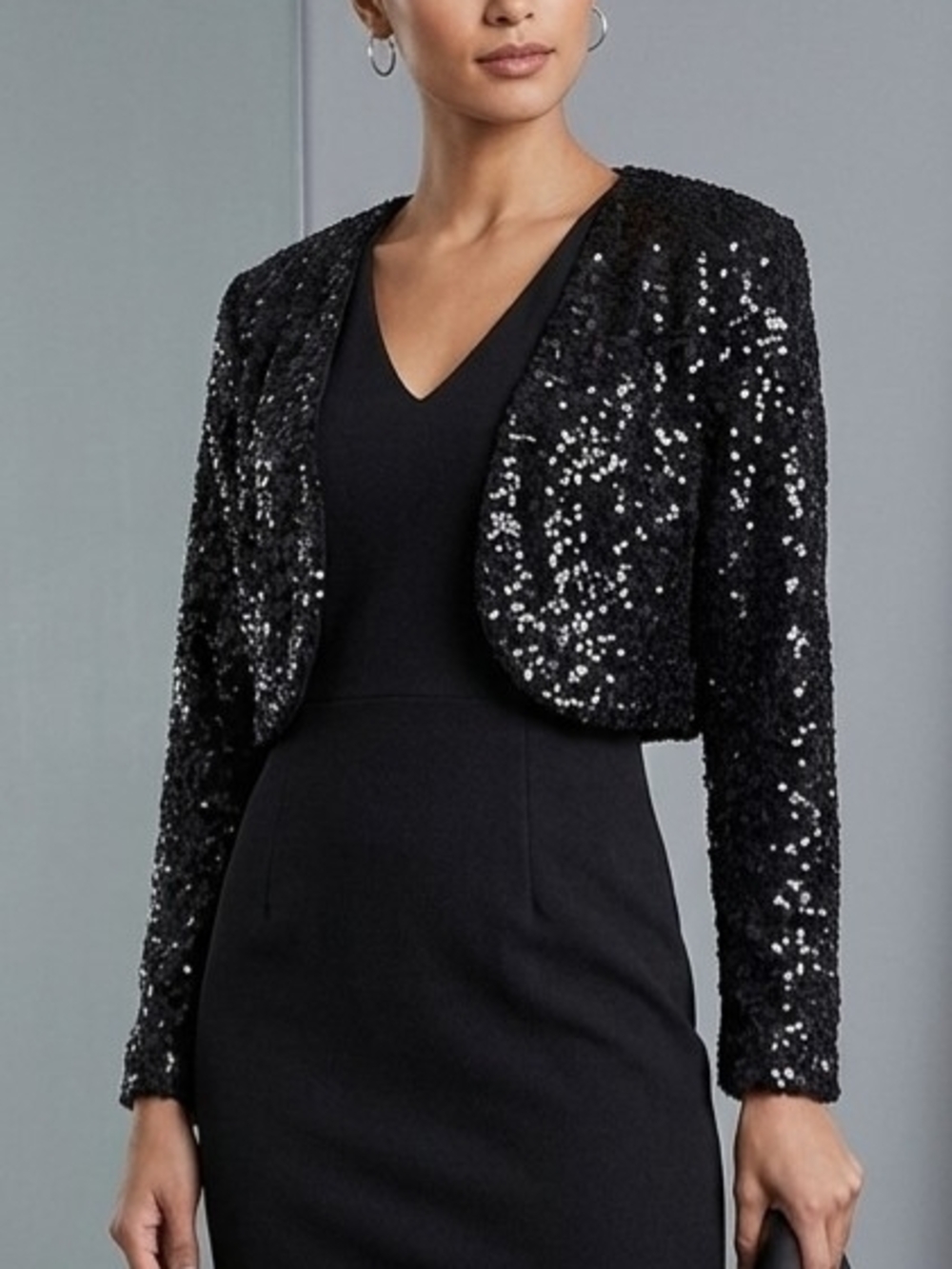R & M Richards Vintage Bolero Sequined Cropped Jacket